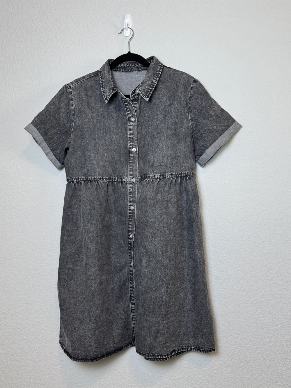Amazon Essentials Washed Black Denim Shirt Dress